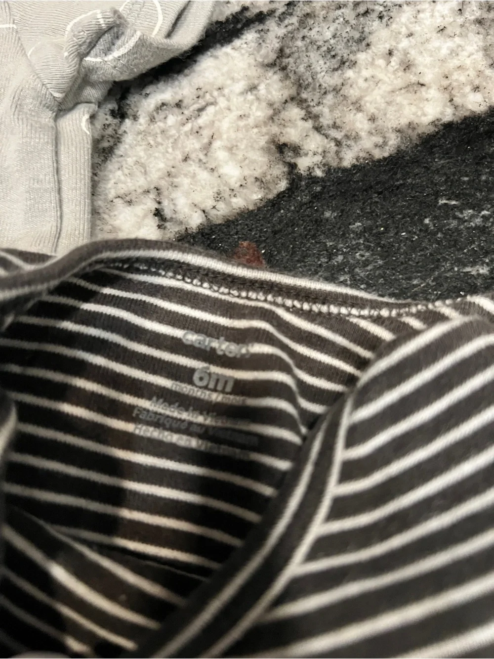 Carter’s 6M Short Sleeve Bodysuit Bundle | Gray Animal & Black Stripe Onesies